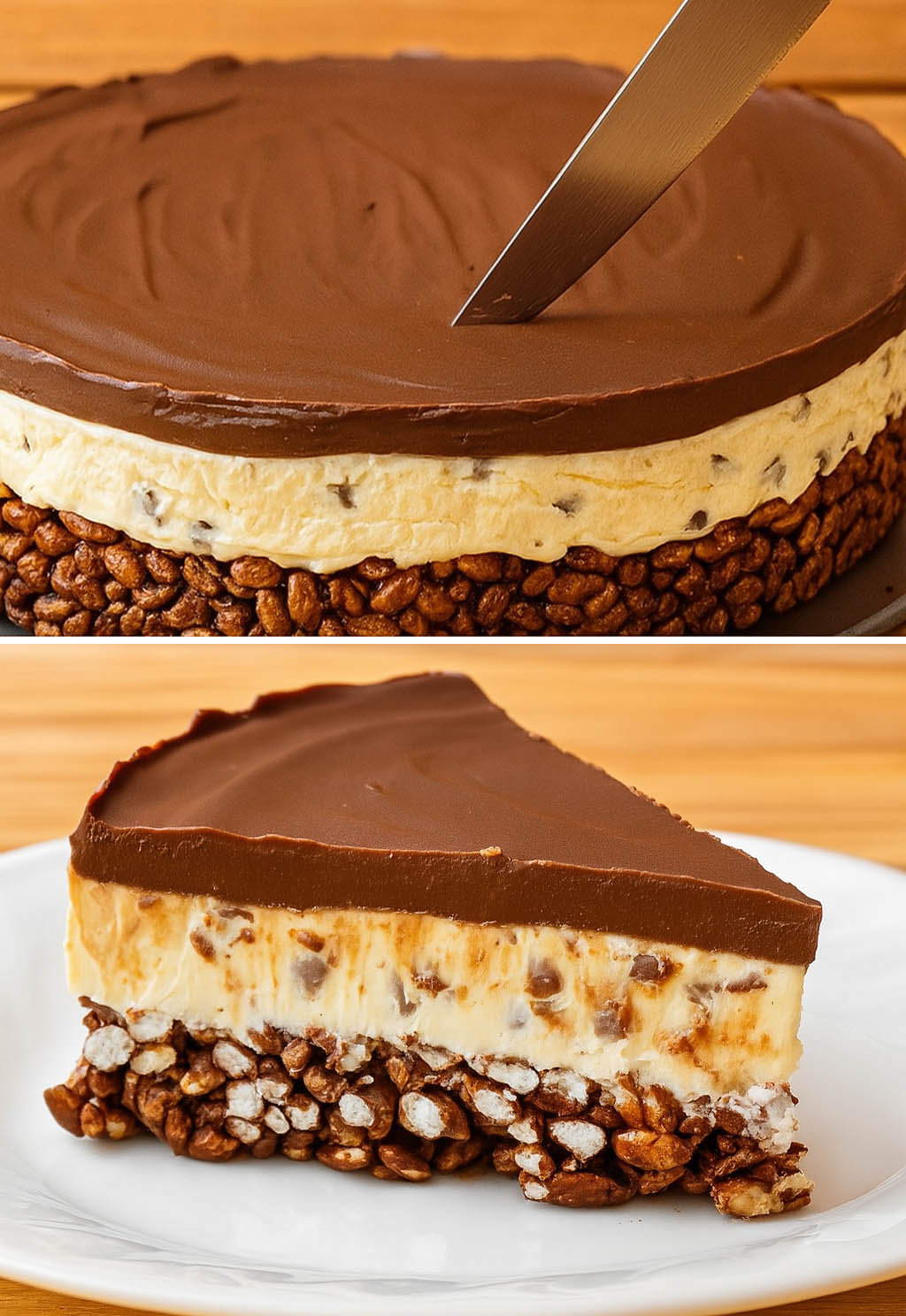Torta riso soffiato e cioccolato