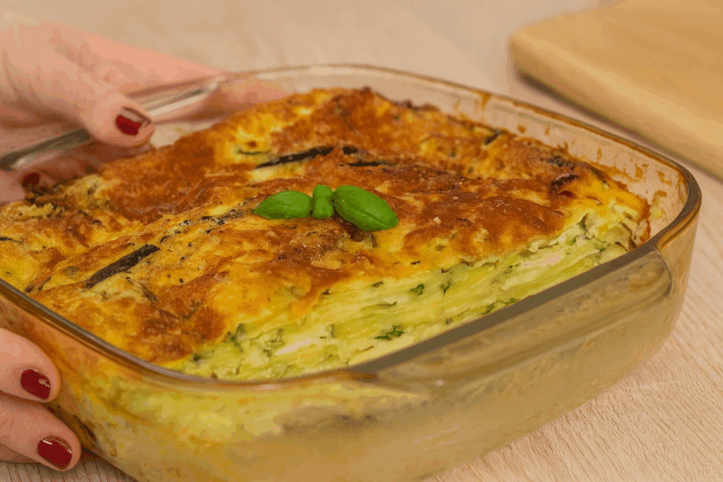 Non c’è pasta né sugo, ma questa lasagna di zucchine è così buona che non ne avanza mai: metto tutto a crudo e si cuoce in mezz’ora (con solo 290 Kcal)
