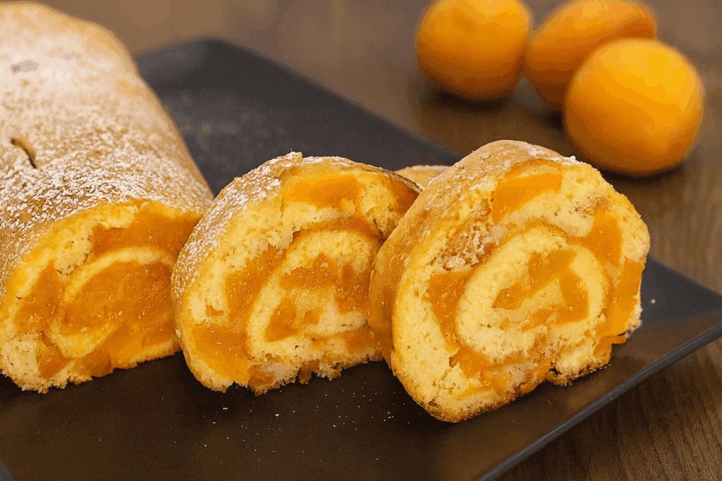 Il rotolo alle albicocche pronto in mezz’ora super dietetico con 120 kcal, soffice e senza burro: ora non riesco più a smettere di rifarlo quando finisce!