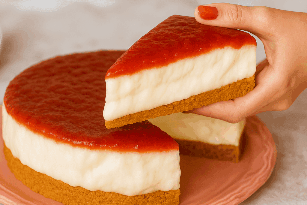 Non servono biscotti né burro ma nessuno se n’è accorto: questa cheesecake è diventata un mio cavallo di battaglia con solo 155 Kcal