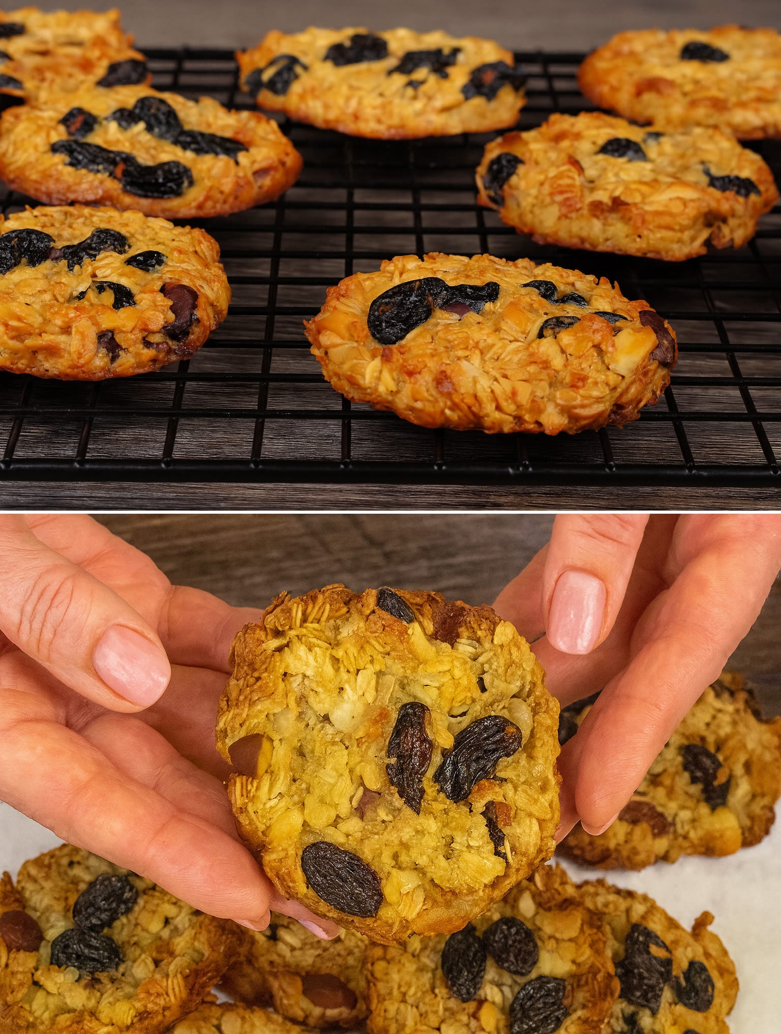 Biscotti di avena, noci e uvetta