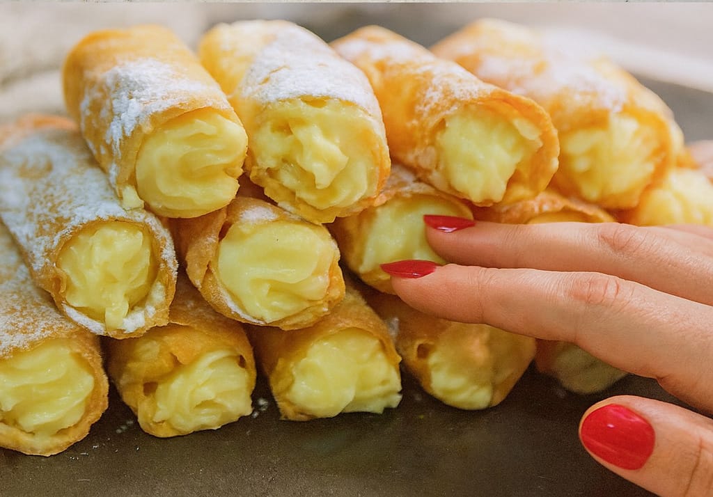 I cannoli con crema pasticcera, il dolce che fa sempre festa pronto in meno di 40 minuti e senza stress: non ne resta mai uno!