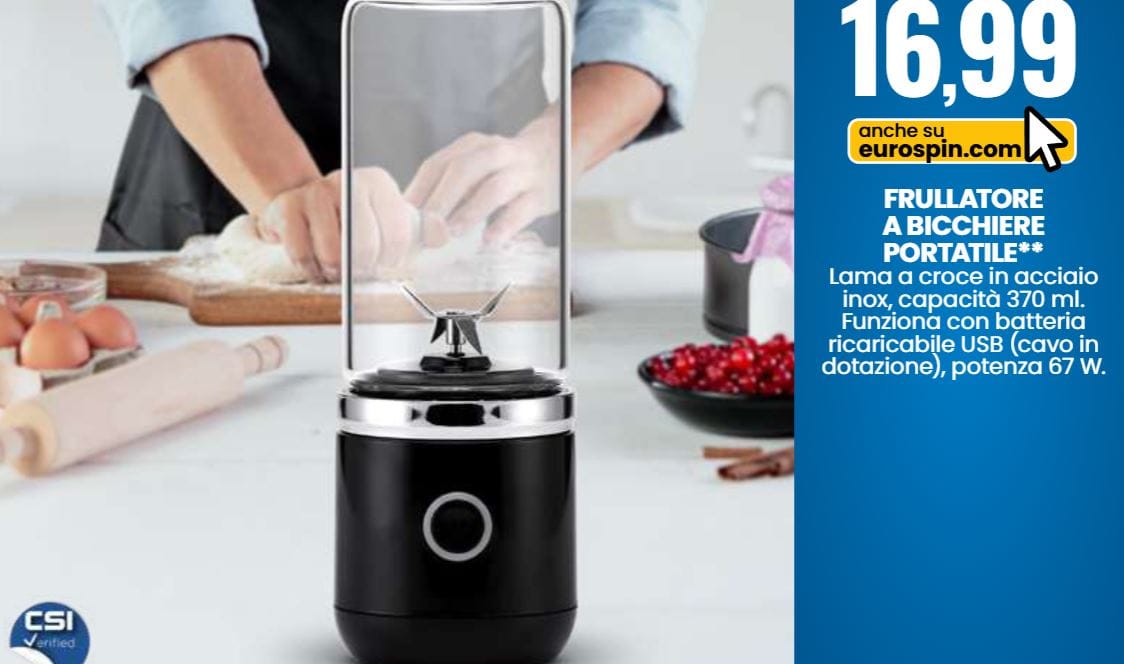 Frullatore a bicchiere portatile Eurospin