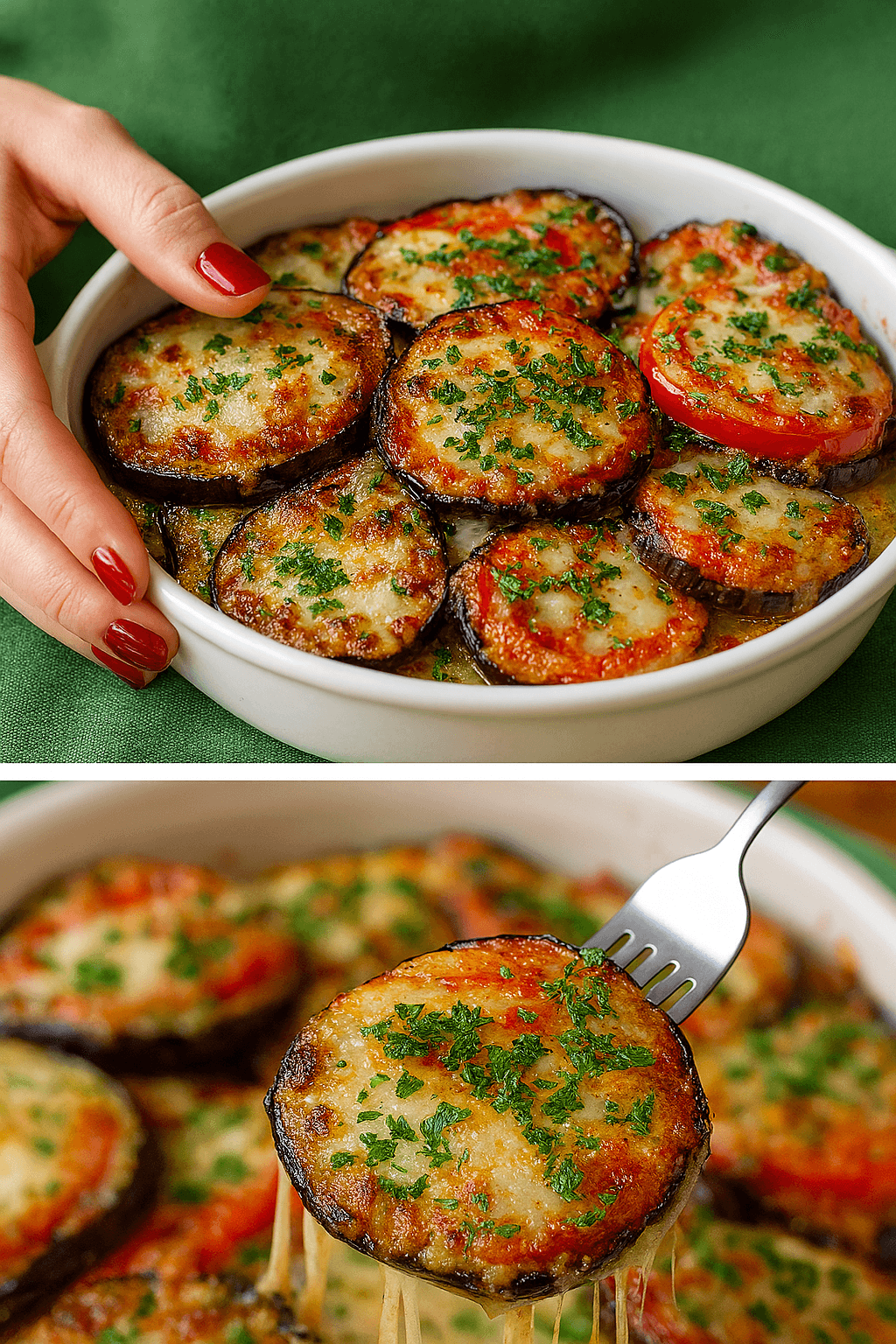 Melanzane con pomodorini e provola