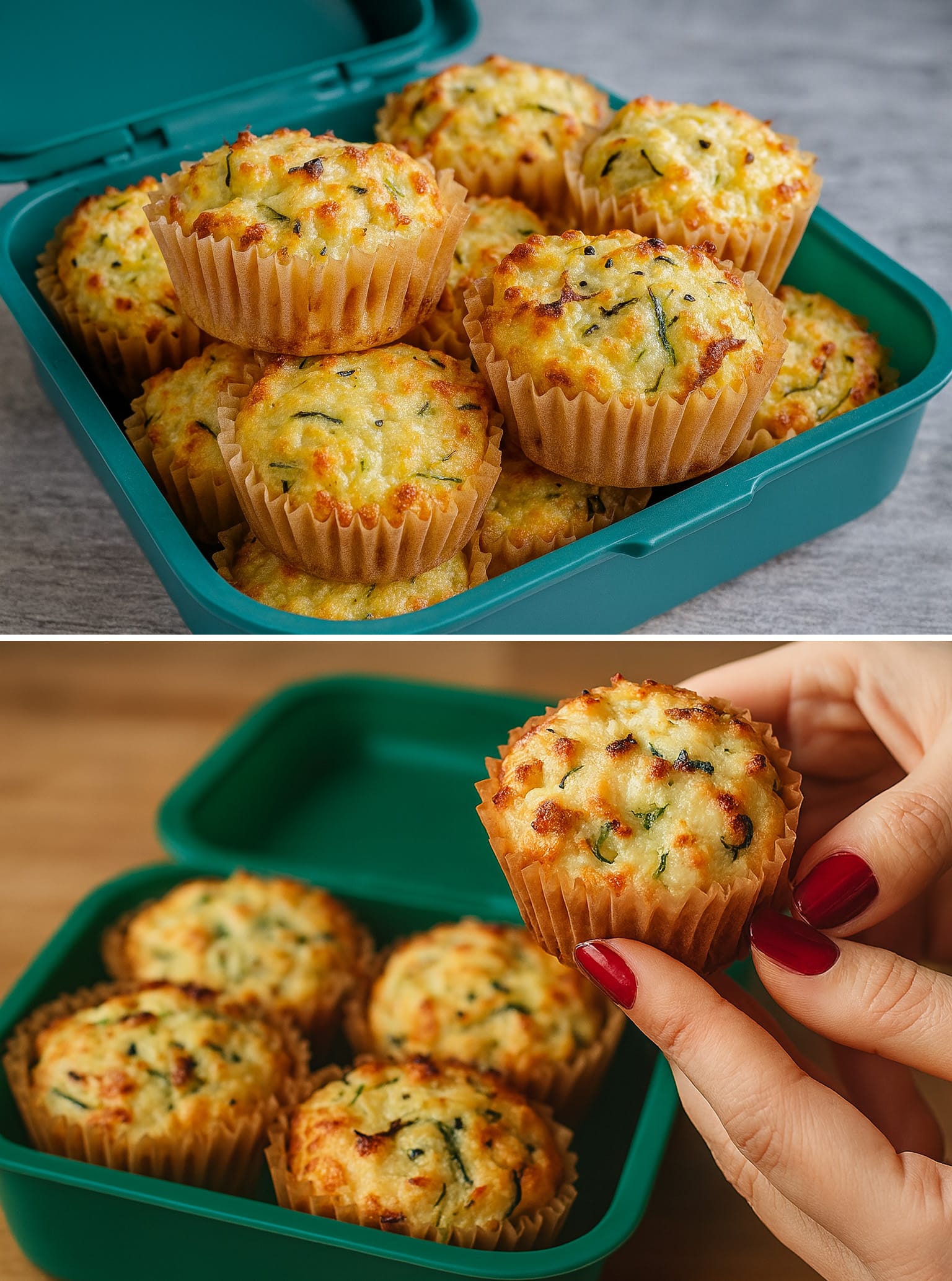 Muffin salati di zucchine e formaggio