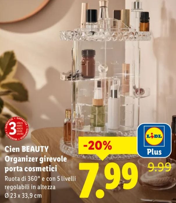 Cien Beauty Organizer girevole porta cosmetici