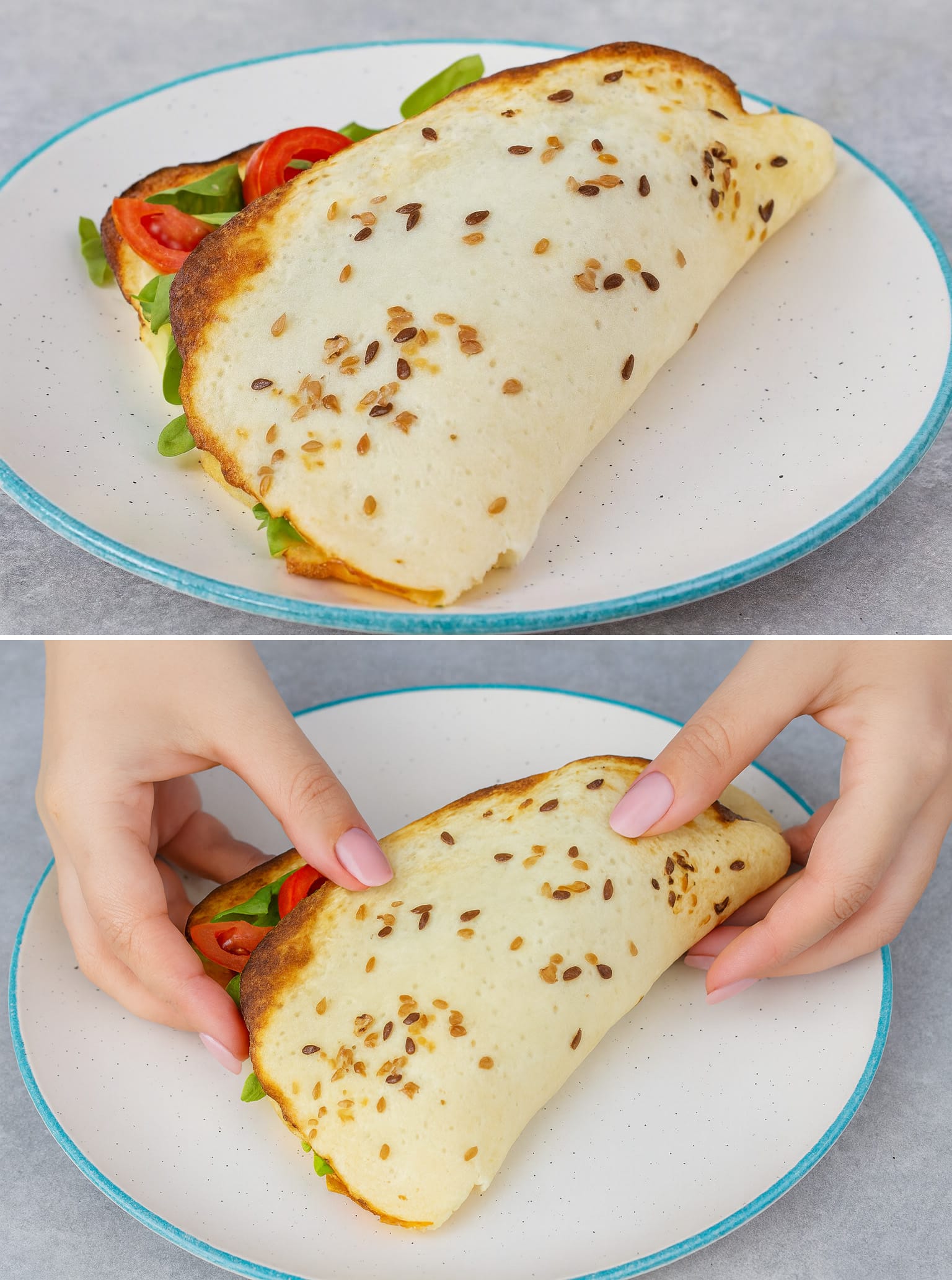 Piadina di albumi e ricotta
