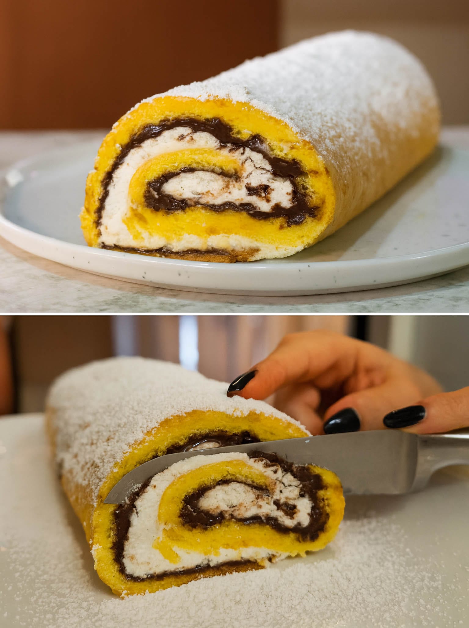 Rotolo dolce alla ricotta e cioccolato