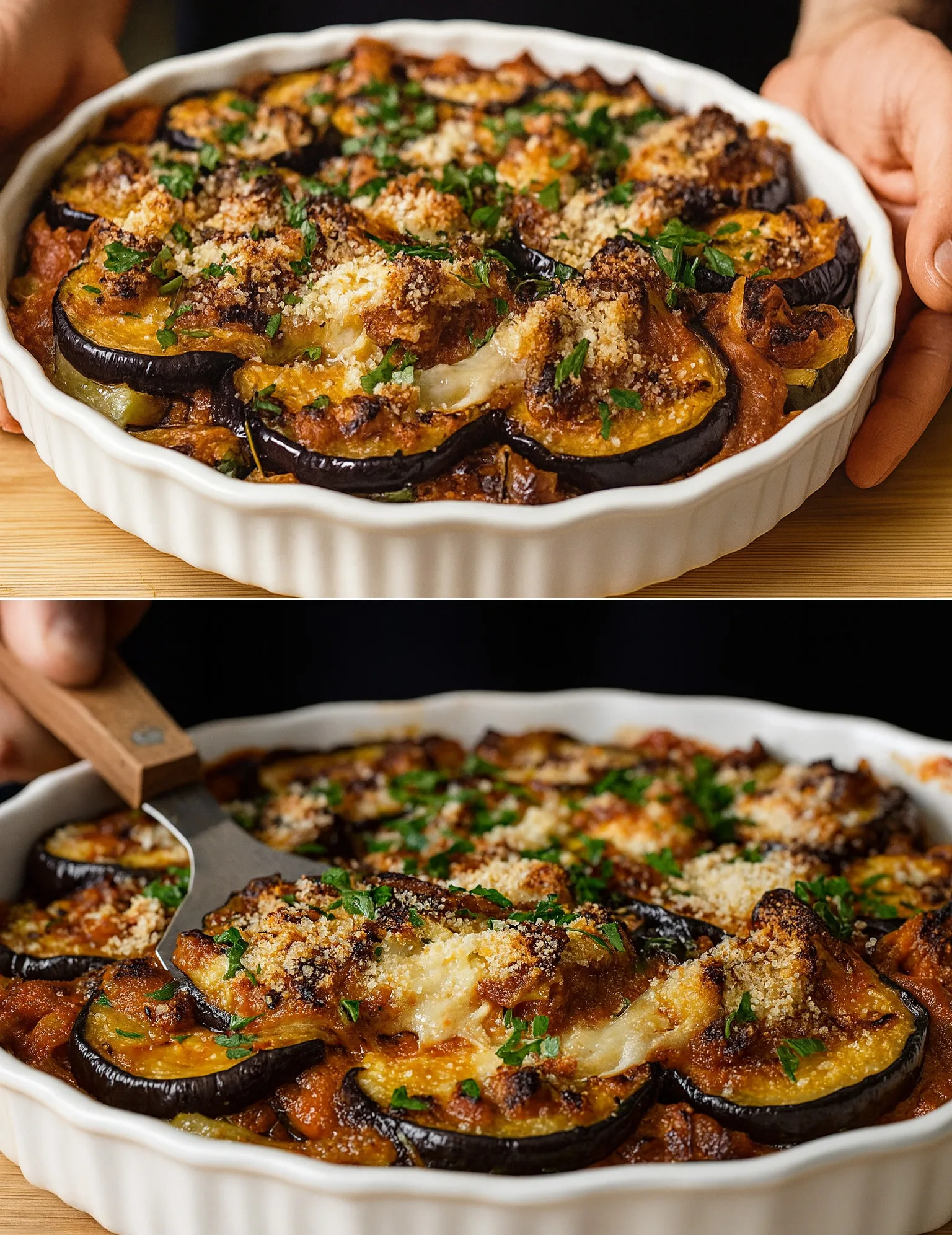 Eggplant and minced meat pie