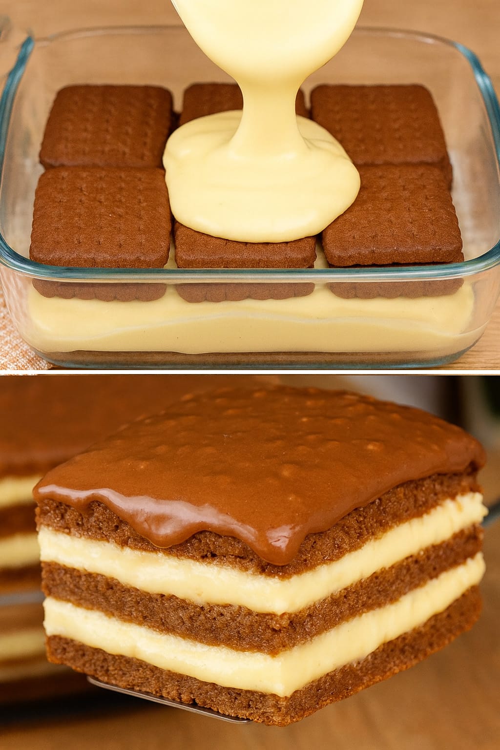 Torta fredda biscotti e crema