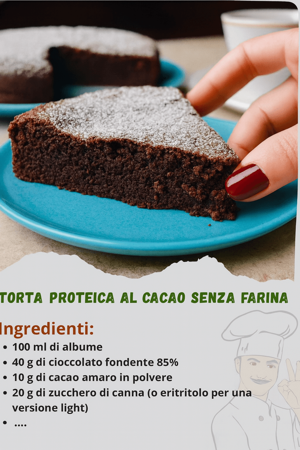 Torta proteica di albumi e cacao