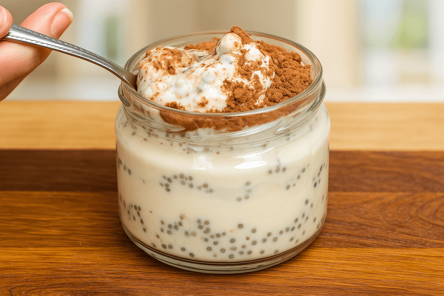 Dessert di avena, yogurt e caffè