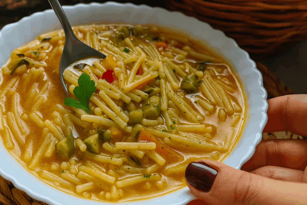 Questa era la cena dei contadini, oggi è il mio piatto preferito: minestra di pasta e zucchine con il trucco della crosta di parmigiano, saporitissima!