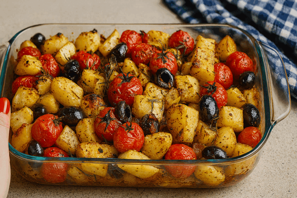 Con melanzane, feta e pomodorini preparo un piatto che sa di Grecia: leggero, saporito e pronto in meno di un’ora (con solo 220 kcal)