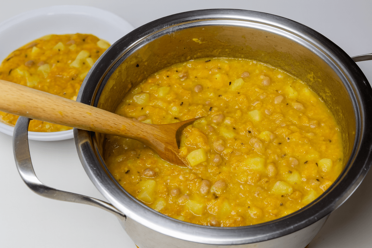 Zuppa di zucca, fagioli e patate