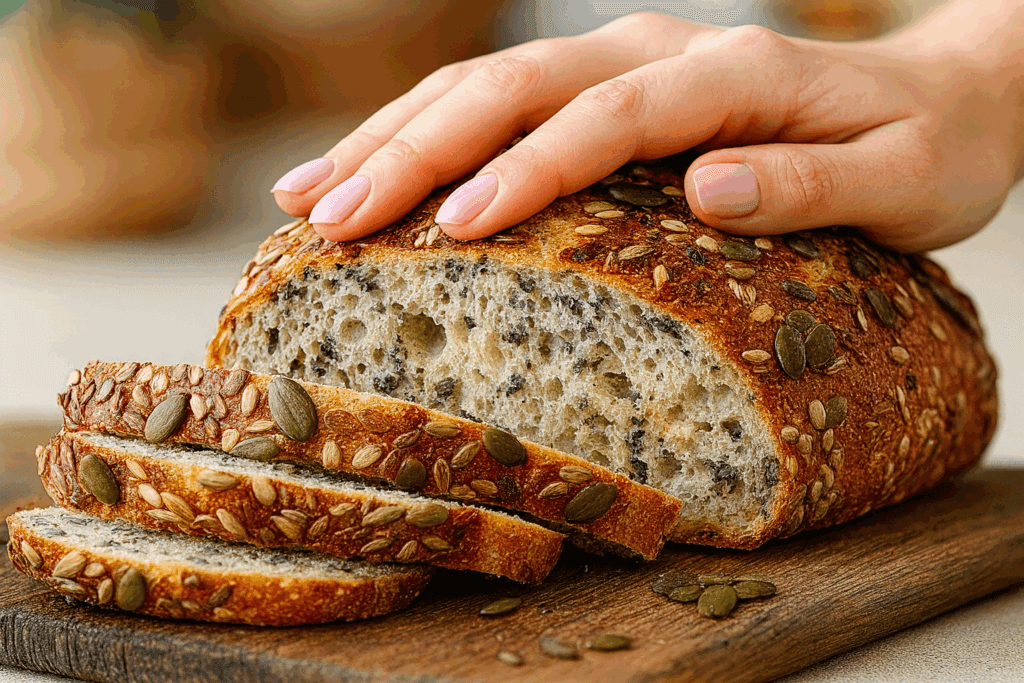 Non solo buono: questo pane rustico è una miniera di fibre e semi che aiutano la sazietà, l’intestino ed è ricco di Omega 3 e fibre!