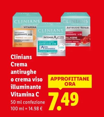 Clinians crema antirughe lidl