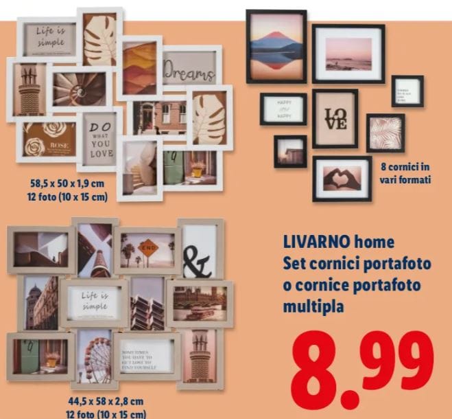 Set cornici livarno home lidl