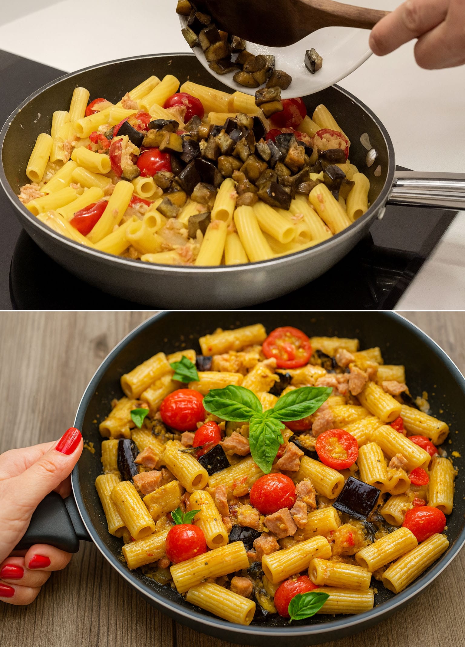 Pasta con melanzane e tonno