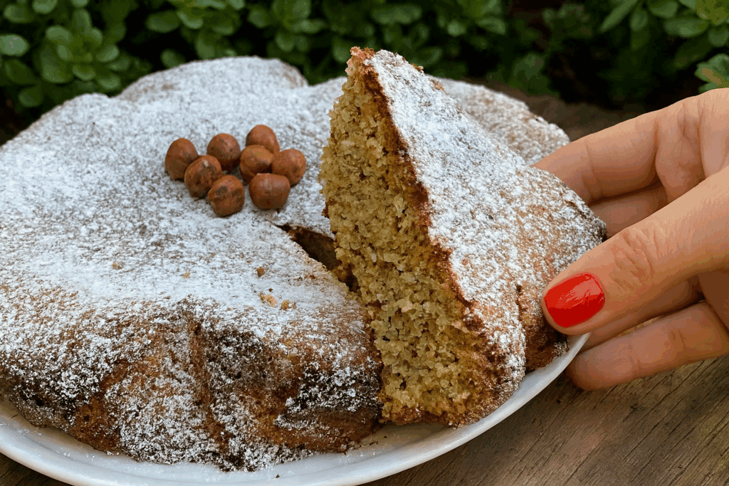 Torta di nocciole senza farina con solo 3 ingredienti, pazzesco: una fetta tira l’altra, è così buona che non stanca mai!