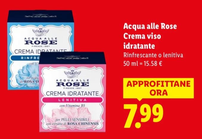 Acqua alle Rose Crema viso idratante lidl