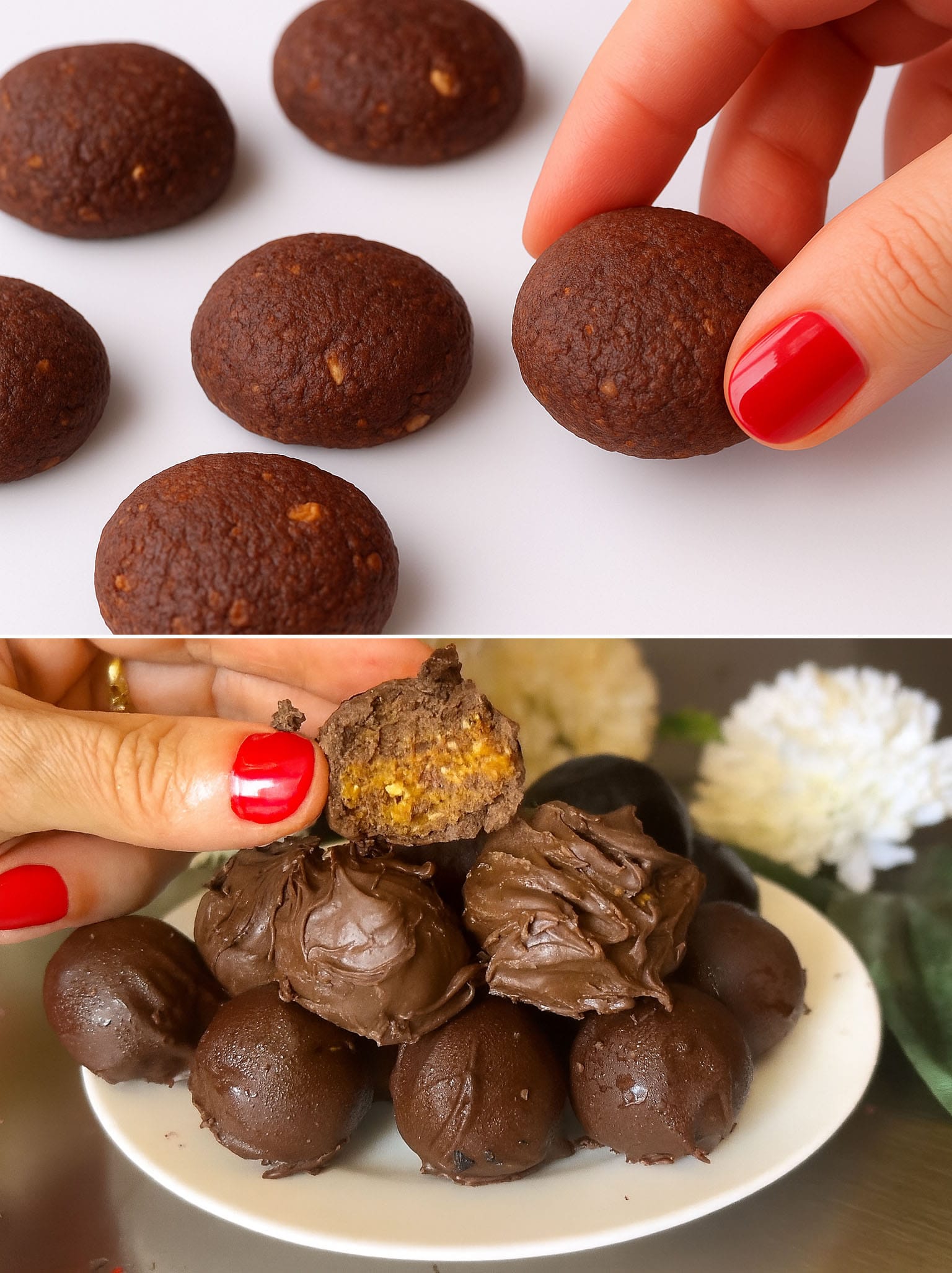 Biscotti al cacao e nocciole con datteri