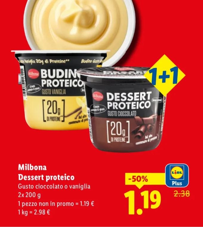 Dessert proteici lidl milbona