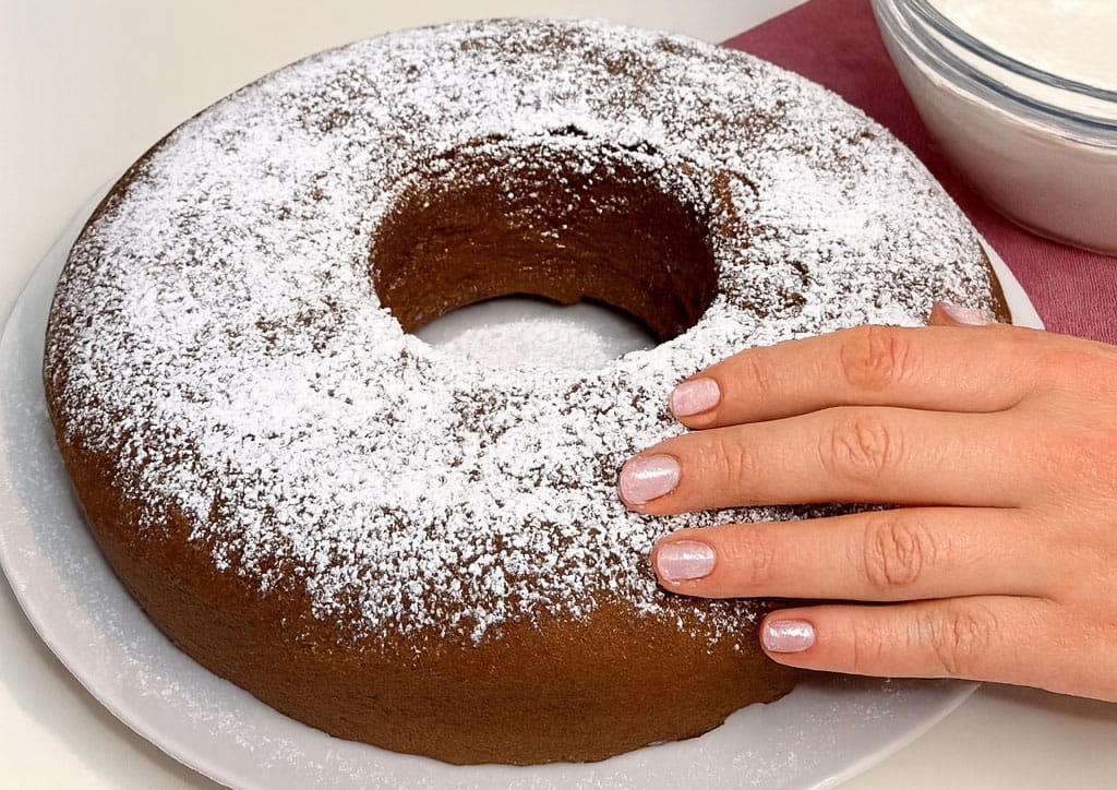 La ciambella al cacao più soffice e leggera che abbia mai fatto: solo albumi, niente burro né tuorli, perfetta a dieta e con sole 140 calorie a fetta!