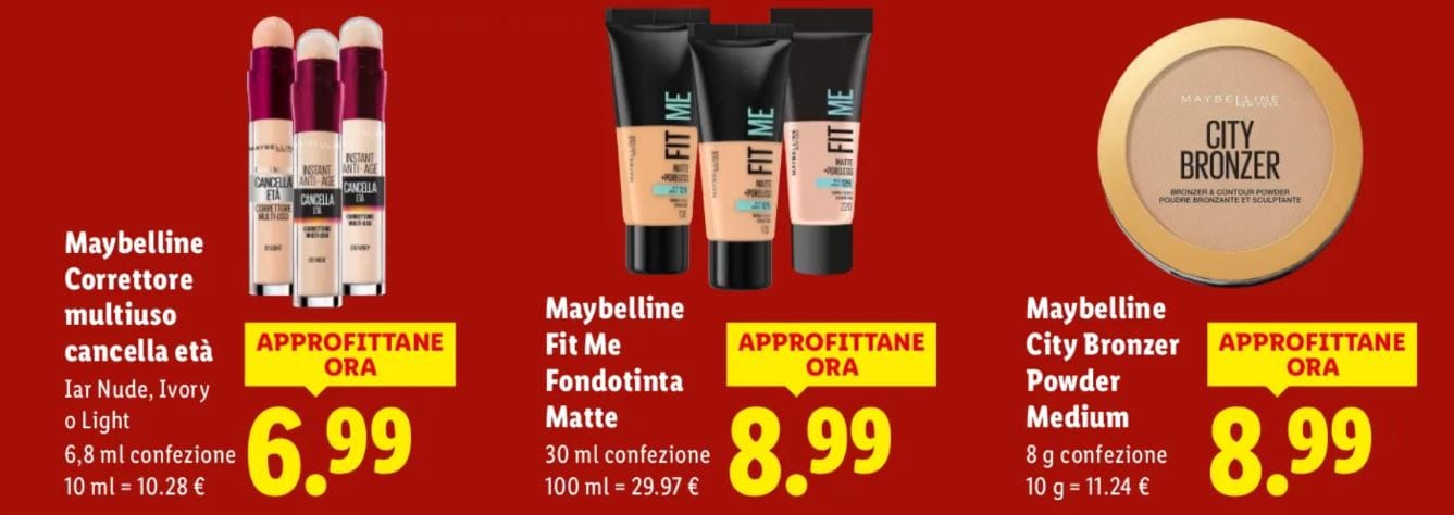 Prodotti Maybelline lidl