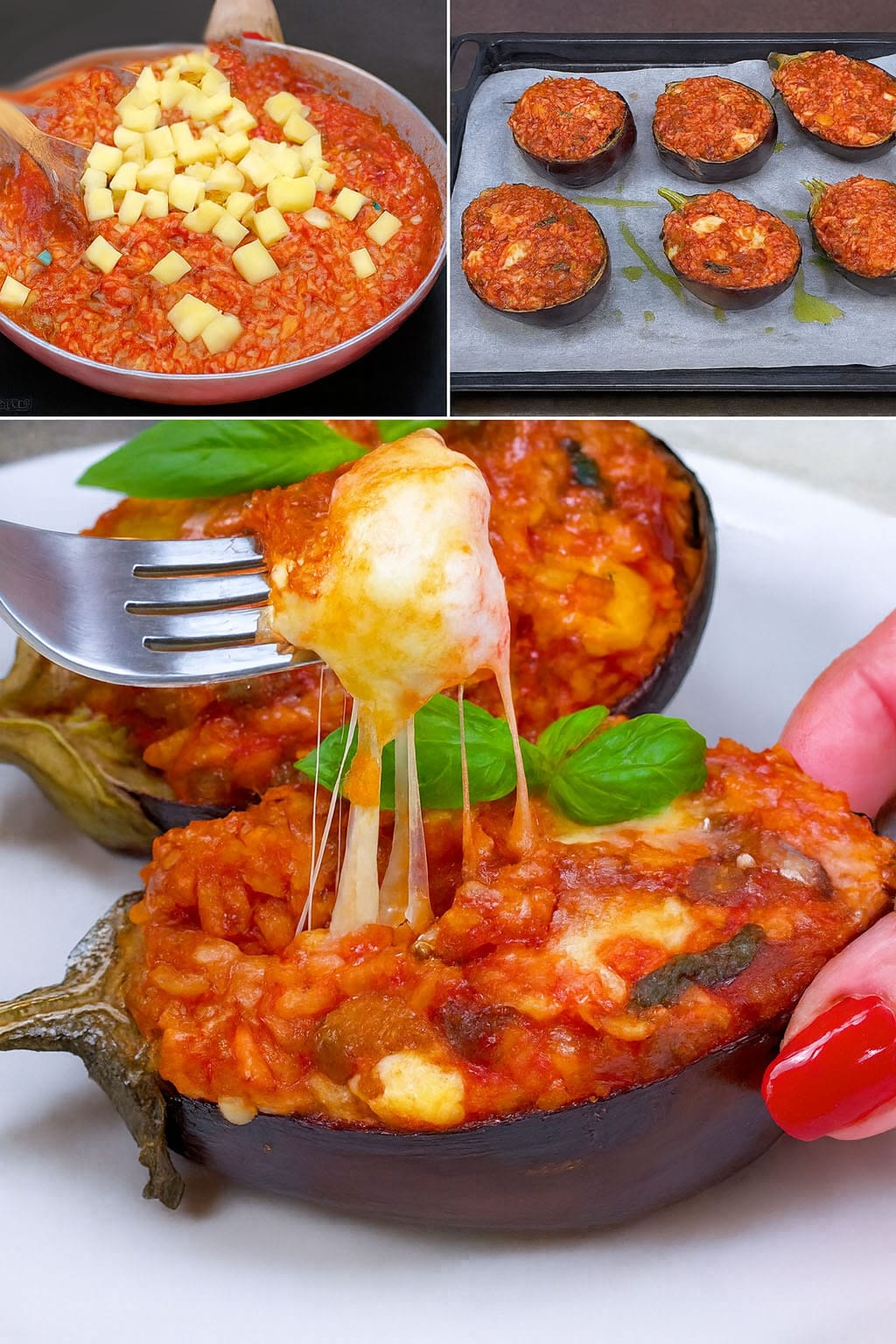 Melanzane ripiene di riso