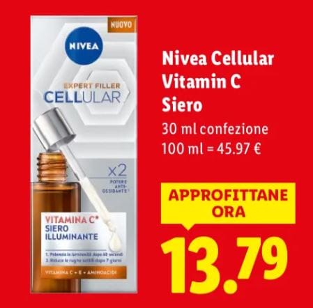 Siero Nivea Cellular alla vitamina C lidl