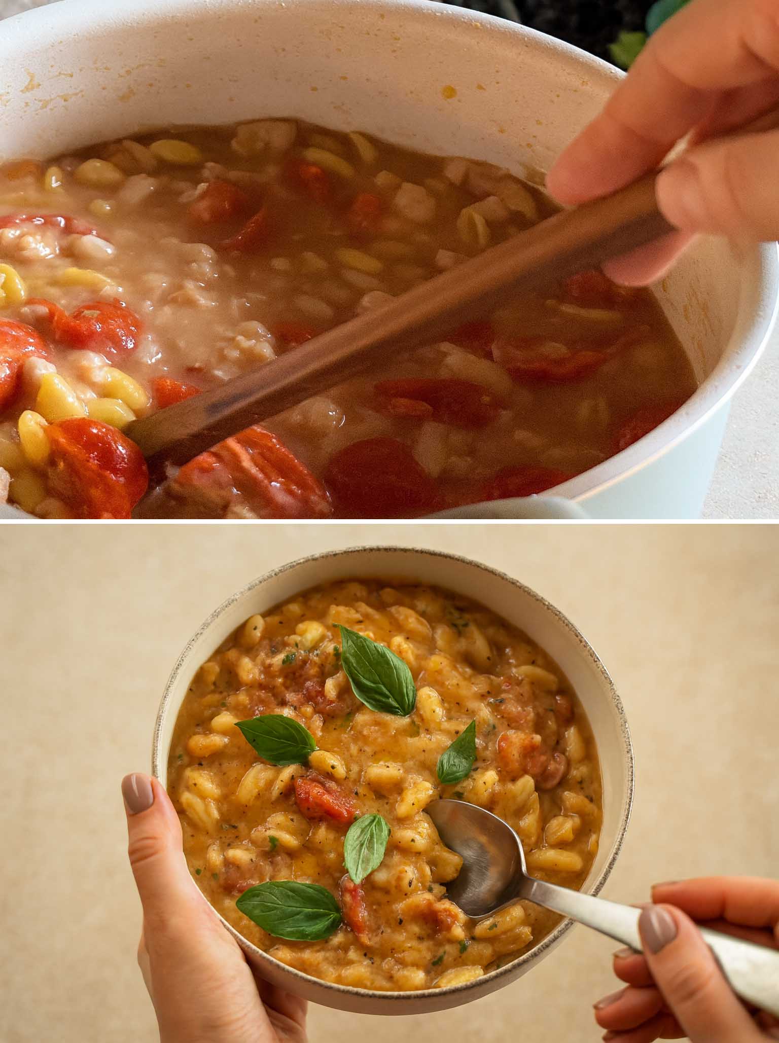Pasta con fagioli e pomodorini