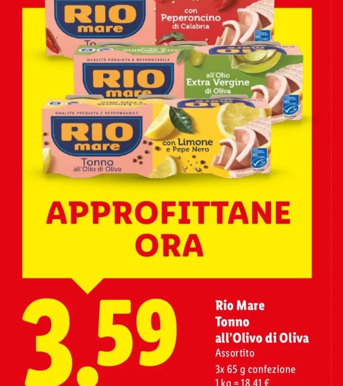 Tonno rio mare lidl