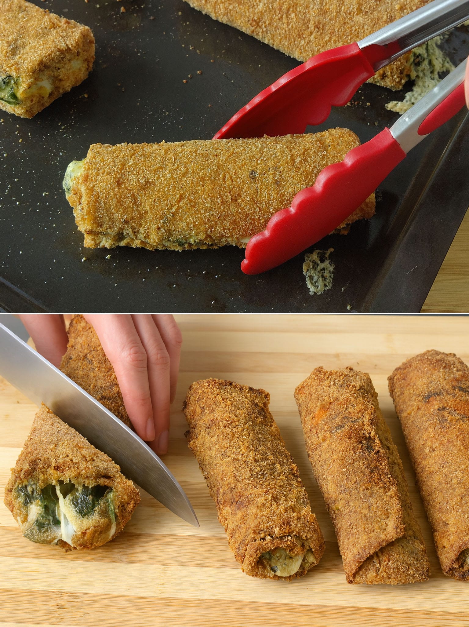 Roll al forno con zucchine e spinaci