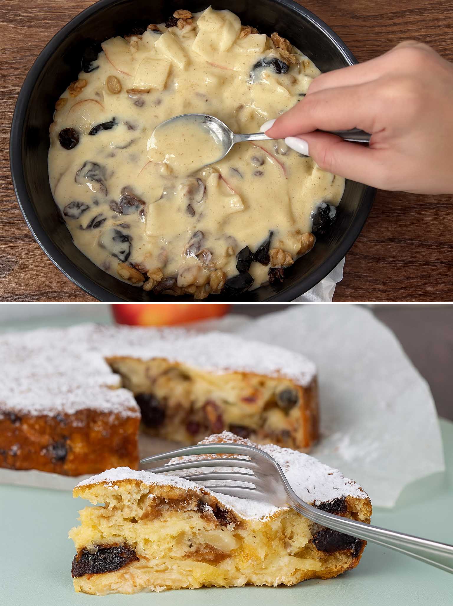 Torta d'autunno mele e frutta secca