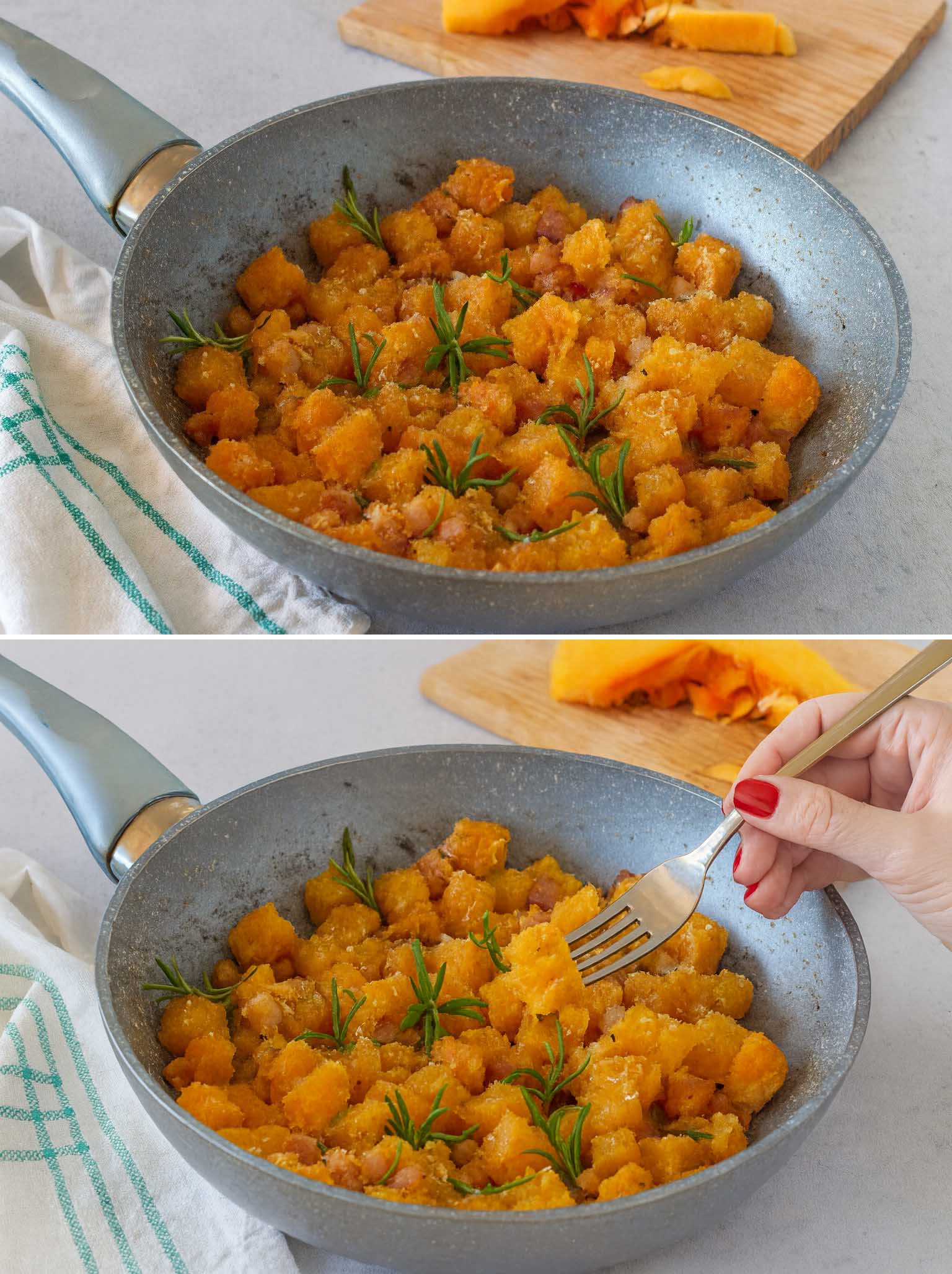 Zucca gratinata in padella