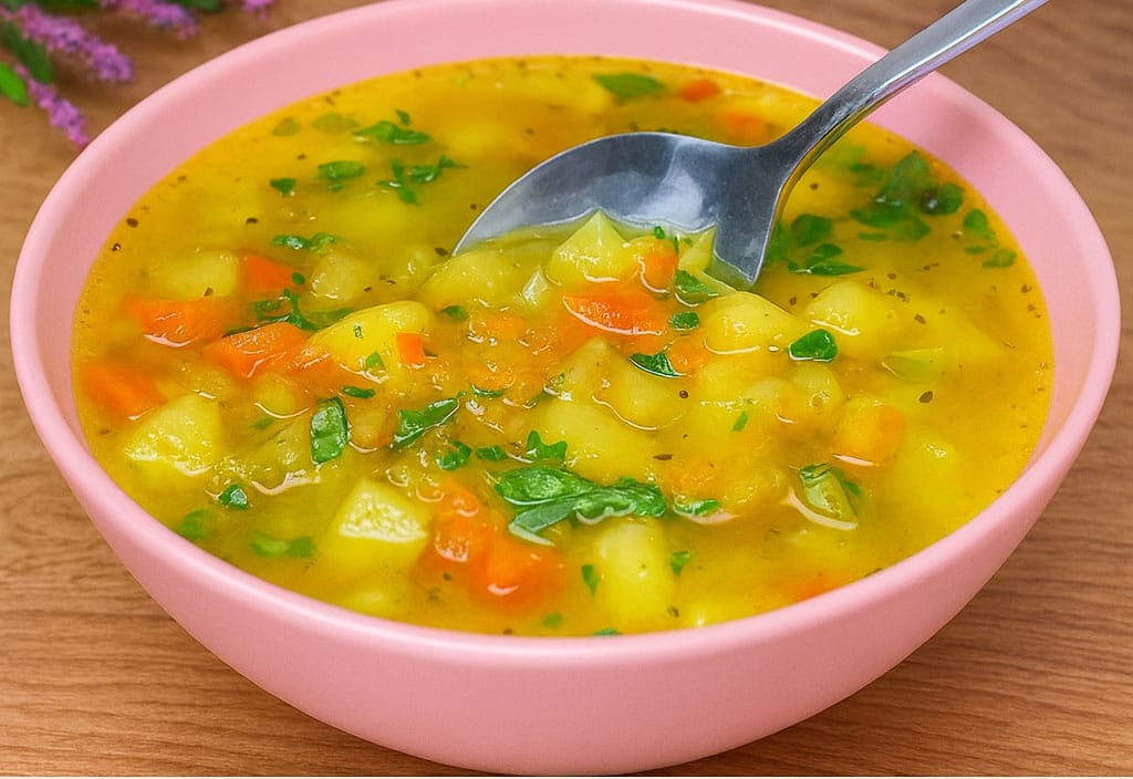 Con 3 patate e una zucchina preparo questa zuppa calda e cremosa che prendo la sera: leggera, sazia e dimagrisco una meraviglia!