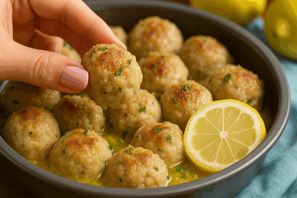 Non le solite polpette: queste al limone sono così morbide che si sciolgono in bocca (e hanno pochissime calorie!) – sono la mia cena salva-linea preferita!