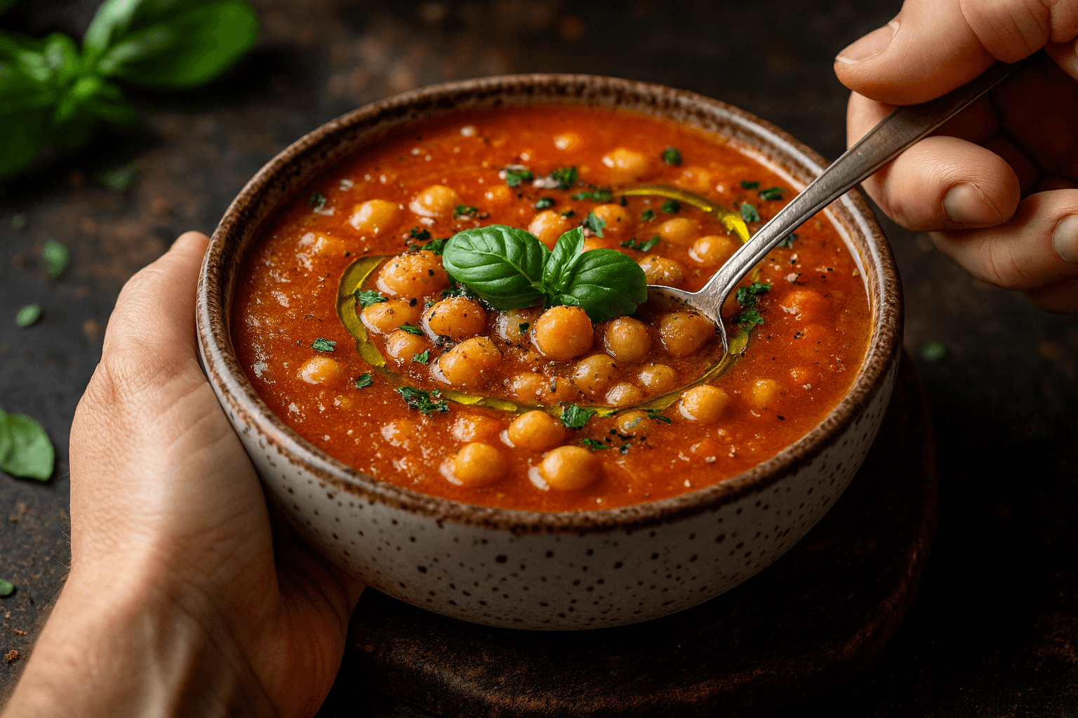 Zuppa di ceci e peperoni