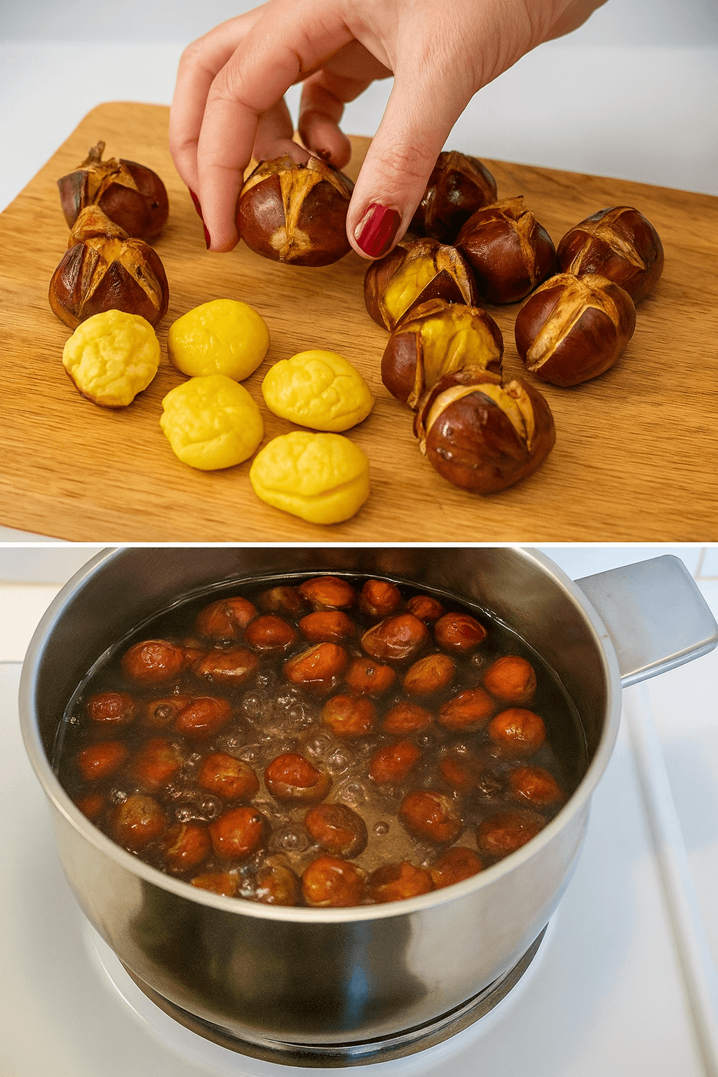 Sbucciare le castagne senza fatica