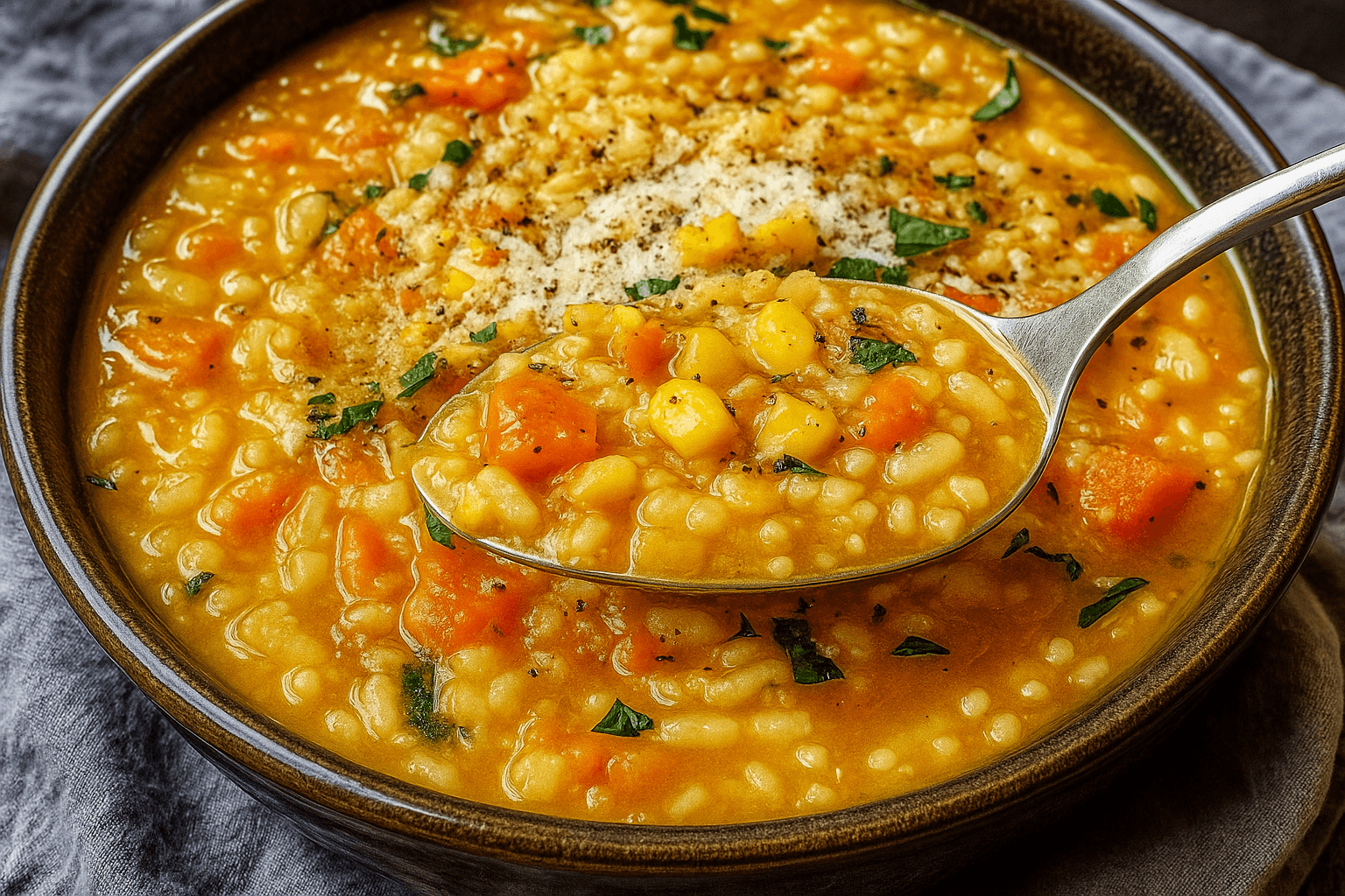 Zuppa di orzo e verdure