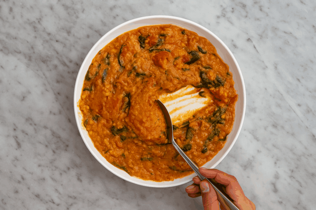 La zuppa più semplice e saziante dell’autunno: zuppa cremosa di lenticchie rosse, proteica e super digeribile (pronta in meno di 30 minuti)