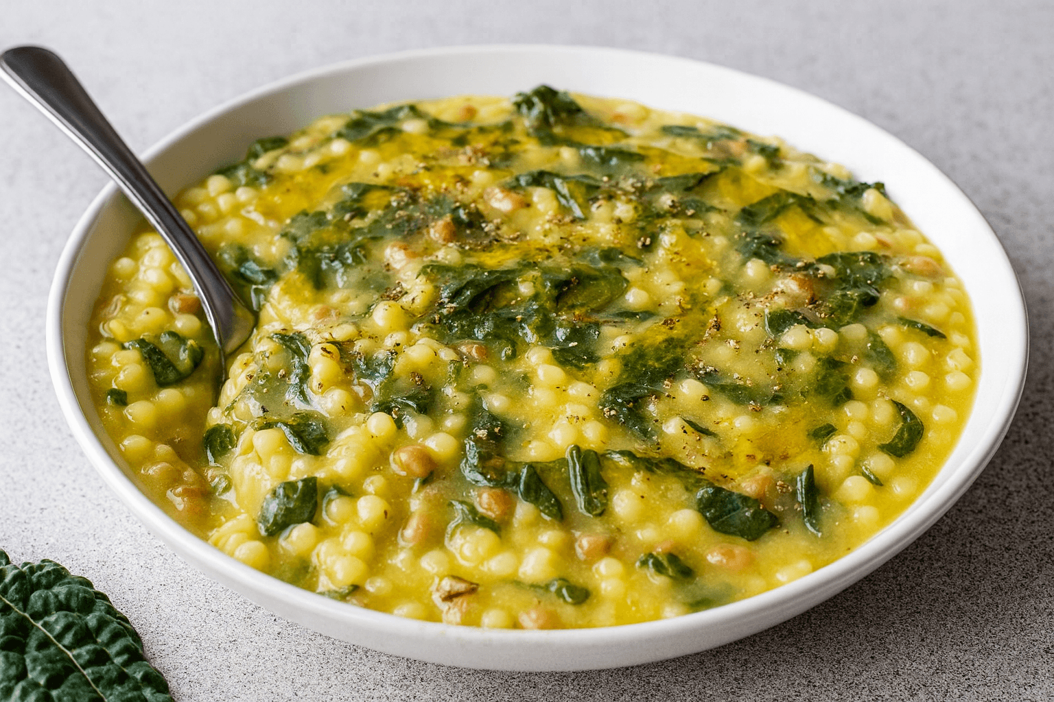 Fregola con cavolo e crema di ceci