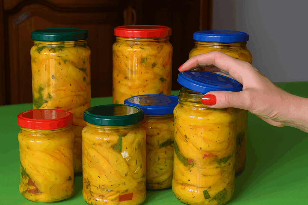 Questa zucca sott’olio è mille volte buona e si conserva per mesi senza rovinarsi, ci faccio la scorta per tutto l’anno e la uso su bruschette o negli antipasti!