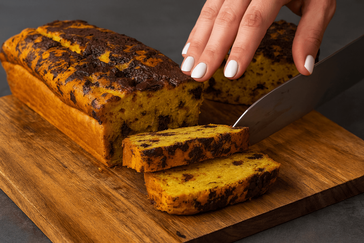 Plumcake di zucca, ricotta e cioccolato