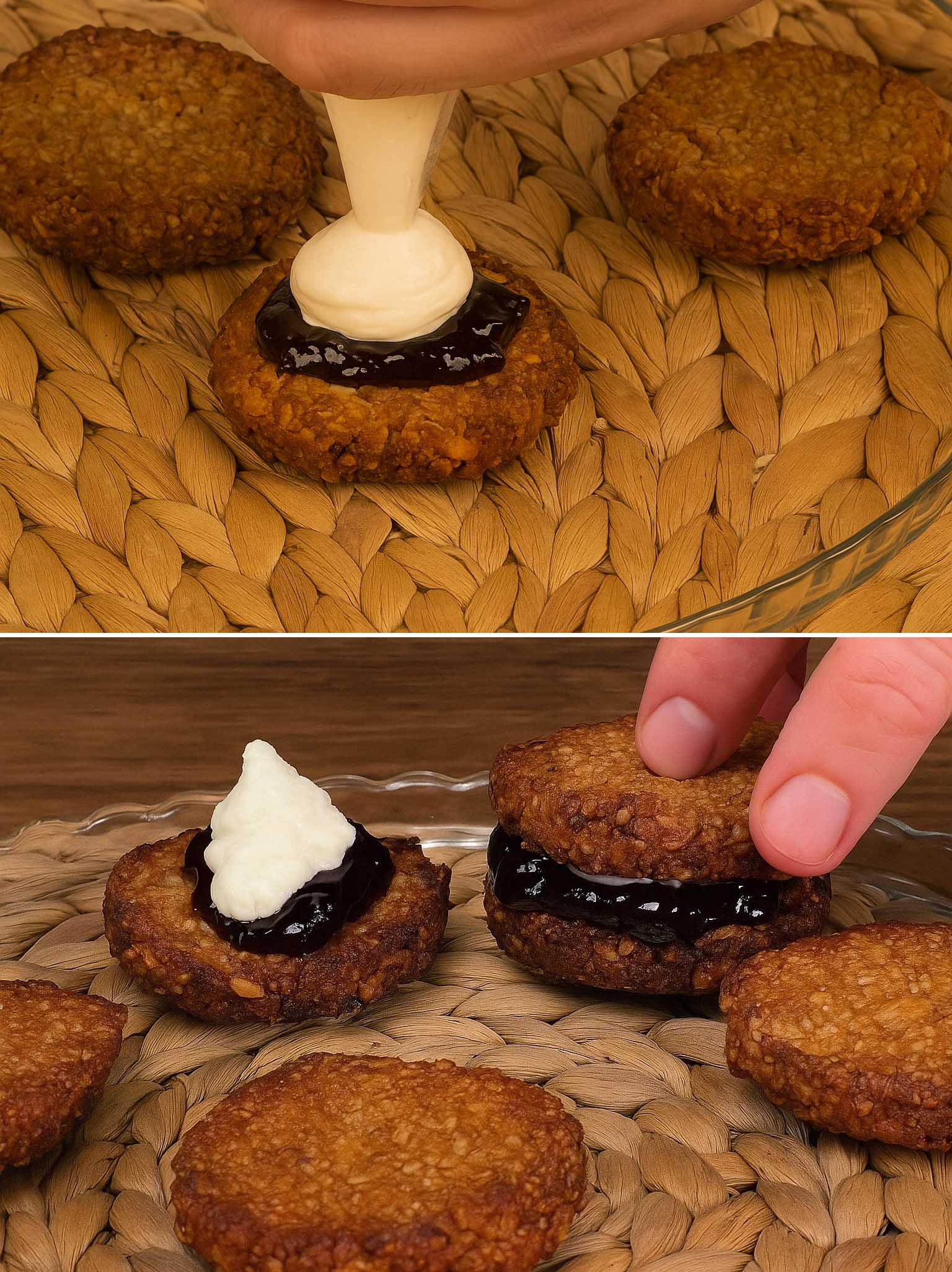 Biscotti di avena farciti