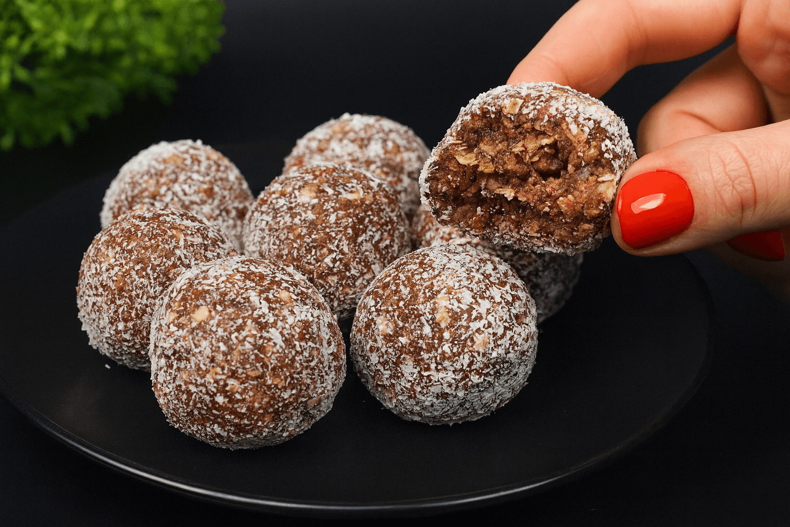 Tartufini di avena, cacao e cocco