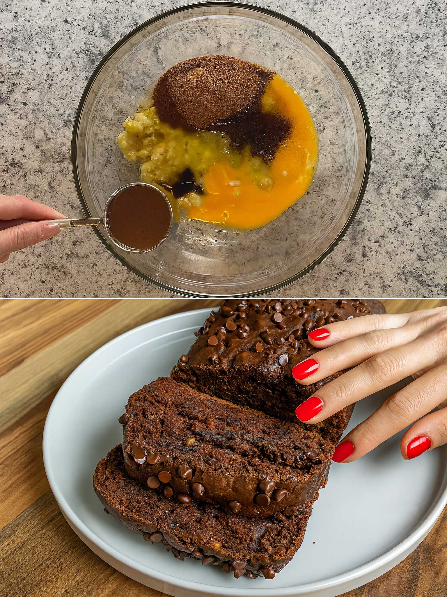 Banana bread al cacao