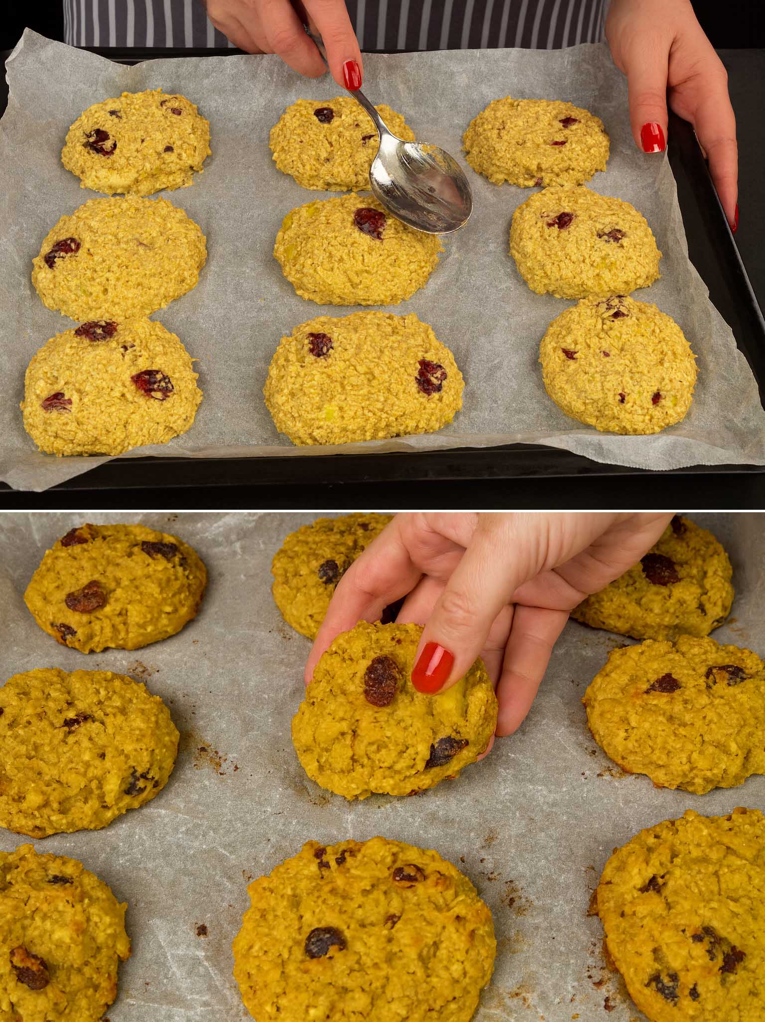 Biscotti di avena, mele e mirtilli
