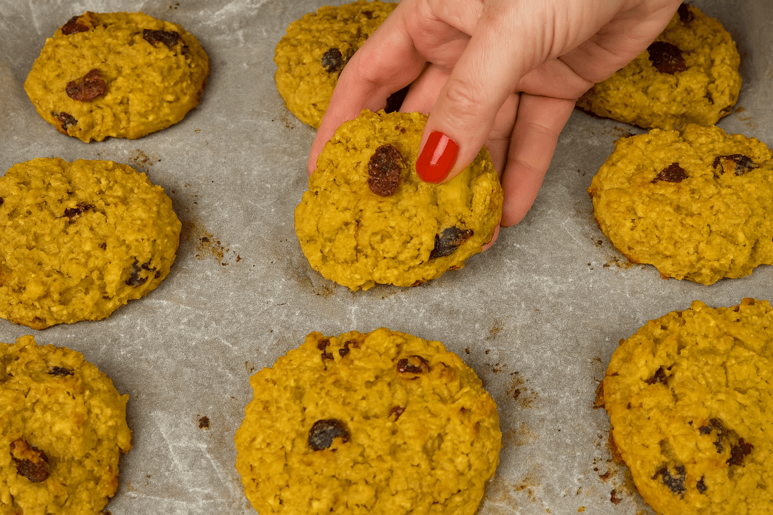 Biscotti di avena, mele e mirtilli